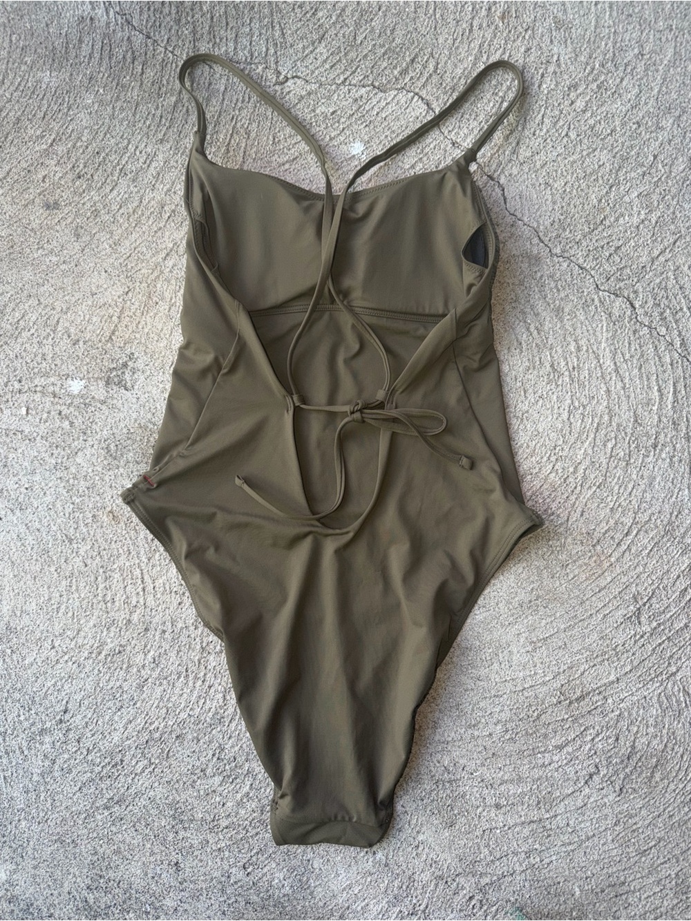 EVERLANE The String One Piece Swimsuit Beech Green size Small - Picture 3 of 5